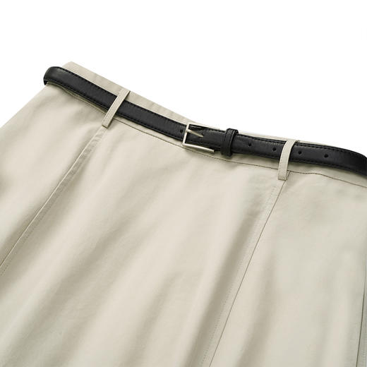 【2件9折】【Petit Bari】(多色)时髦廓型花苞开衩半身裙（附皮带） 商品图5