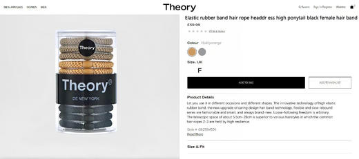 原单正品 Theory新款弹力皮筋发绳头饰高马尾黑色女发圈
颜色：黑灰色 橙棕黑杏
规格：一盒一桶（12条）➕精美手提袋 原价59.99欧 商品图4