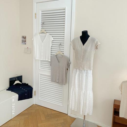 老米优品🎈 3-5天！超值！天丝+亚麻+棉《针织亚麻V领纽扣T》巨凉快，透气，品质款~ T250516A 商品图3