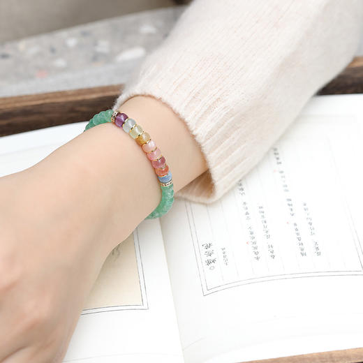 和鸣天然绿草莓晶多宝手串 商品图0