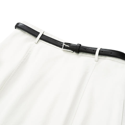 【2件9折】【Petit Bari】(多色)时髦廓型花苞开衩半身裙（附皮带） 商品图7