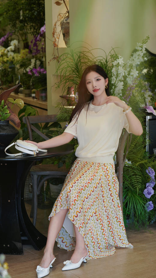 L1XL2现货 臣禾	【正肩真丝T】下摆罗纹圆领短袖T恤	JZ252050675 商品图5