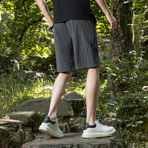 锦纶弹力牛奶丝夏季新款松紧腰休闲中裤男士透气五分裤运动裤短裤   LSBT-6670【LB-6670】 商品图2