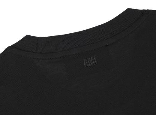 AMI 男女通款 质感舒适 针织红心刺绣logo全棉短袖T恤 12373 商品图5