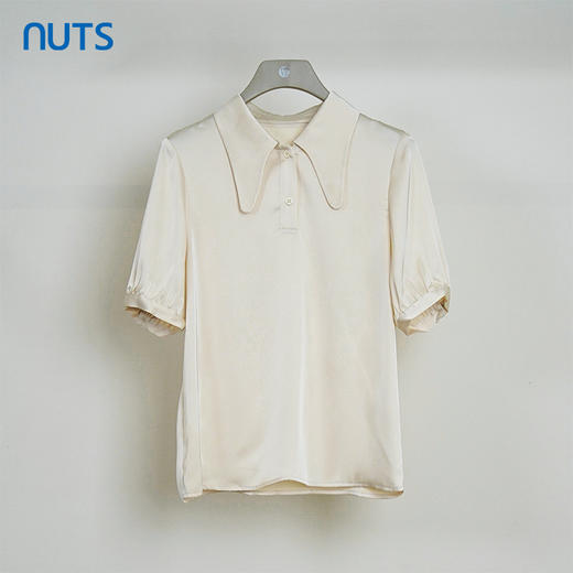 NUTS夏季新品纯色时尚气质高级感短袖衬衫428013547 商品图0