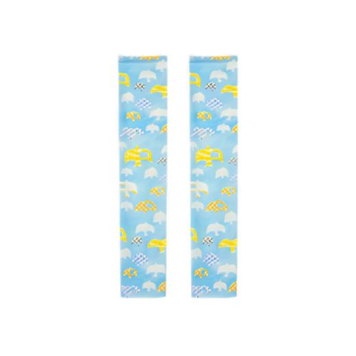 shukiku 儿童 无痕超薄防晒冰袖 蓝色飞鸟 S码（3-5岁） 商品图0