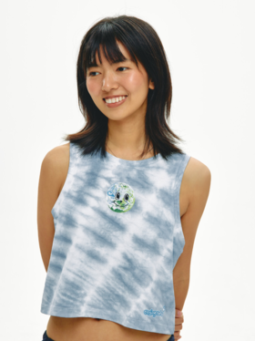 CryingCenter 再生棉扎染女装短款背心 哭喊中心