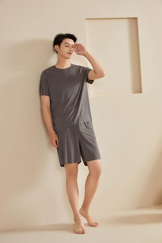 男士居家冰丝凉感睡衣吸湿排汗 商品图4