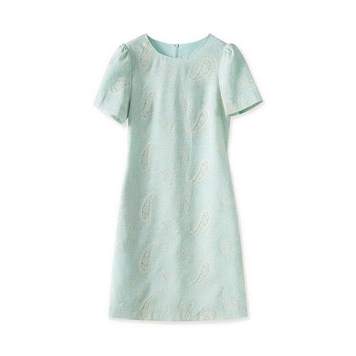 「高货wl」全新升级铂金会员293/天猫389/差价96】(04645)洛诗琳法式气质高级感连衣裙2025夏季重工刺绣显瘦A字裙 商品图4