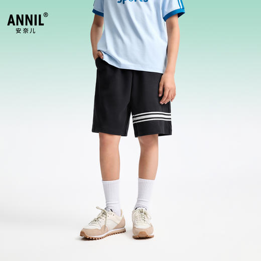 男童全腰针织中裤夏季新款安奈儿童装EB526111 商品图1