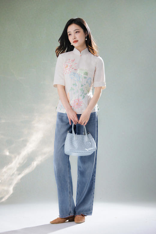 逸红颜明月优选#真丝汉麻显瘦直筒牛仔裤​「冰淇淋」丝麻共生·夏日降温，清新细腻垂坠感 商品图9