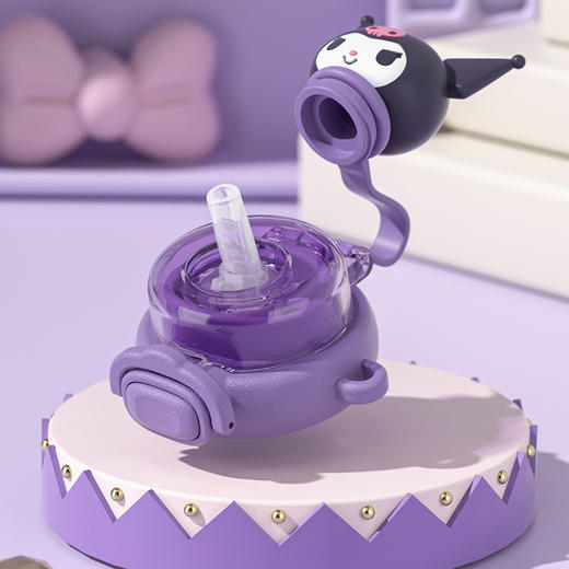 夏日出游季！【可爱吸管杯子，高颜值塑料杯！】三丽鸥儿童水杯 大容量双饮杯 便捷女可爱吸管杯子 学生高颜值塑料杯-QQ 商品图1