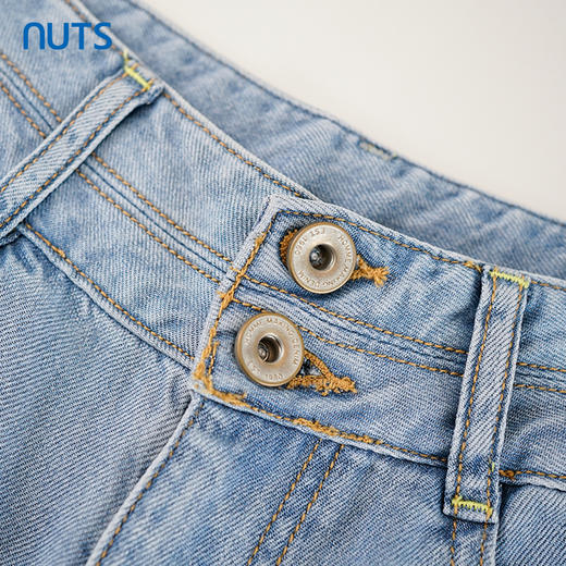 NUTS夏季新品浅色时尚宽松显瘦气质水洗牛仔长裤428112425 商品图2