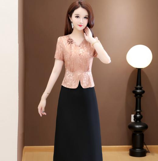 QYM 79B2586-Y假两件连衣裙印花中长款A字裙 商品图0