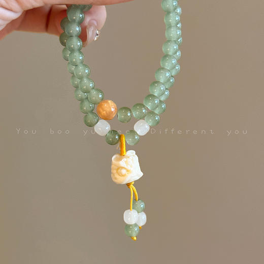 【超值购19.9抢❗新中式醒狮手链】双层设计叠戴更有范，复古玻璃串珠，男女通用高颜值古风配饰手链高颜值古风手饰配饰QQ 商品图4