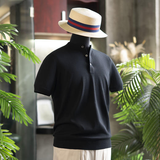 25年新款男士夏日绅士高级 丝棉V领polo/T恤衫 / 亨利衫短袖  三款多色可选 商品图7