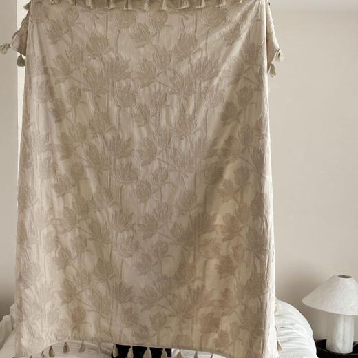 自然醒回归本真棉麻系列盖毯抱枕剪花流苏侘寂风高级感肌理纹提花午睡沙发巾空调休闲毯子MT 商品图3