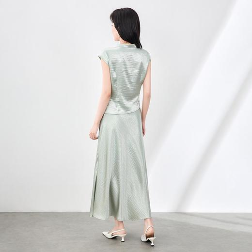 「高货wl」全新升级【铂金会员339/天猫459/差价120】(99619)洛诗琳新中式国风旗袍立领钉珠斜襟收腰上衣半身裙两件套 商品图2