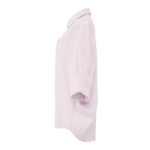 【2件9折】【Petit Bari】(多色)高阶气质箱型翻领V领短袖衬衫 商品图3