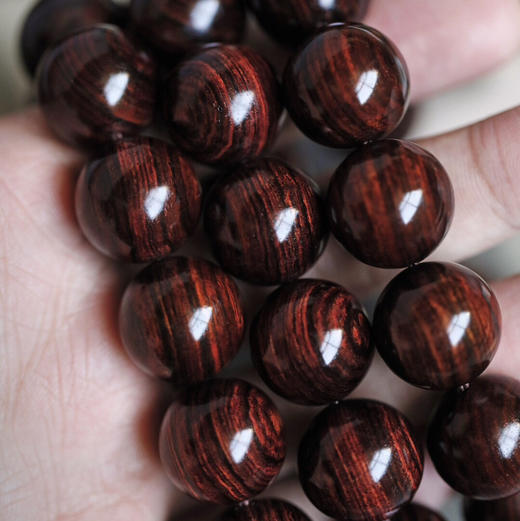 【新品特惠】1.8*13颗 沉水级 海黄 紫油梨 大黑线 手串 约45.5g  h900815 商品图8