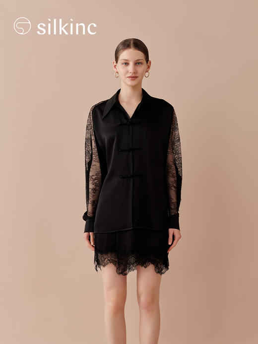 丝所｜24W021A 蕾丝短裙［ 黑 ] 商品图4
