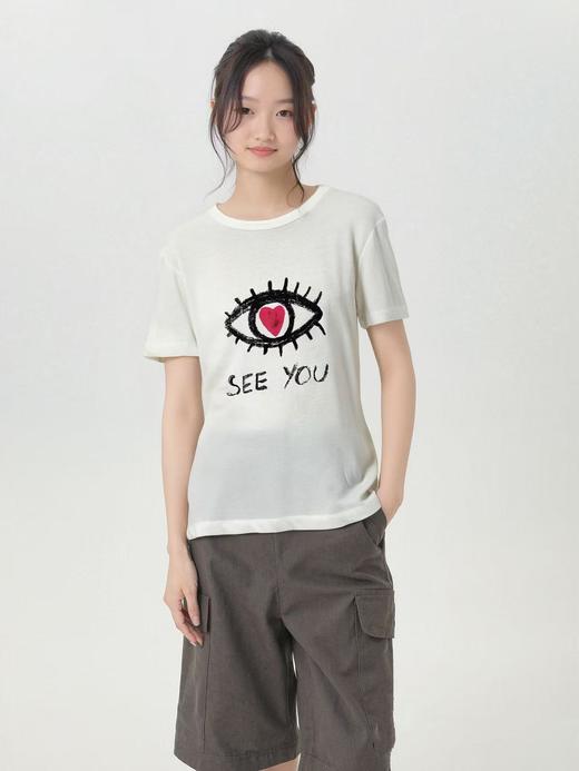 520破价～（NO退）竹节棉眼睛薄款短袖T恤-喜出 商品图0