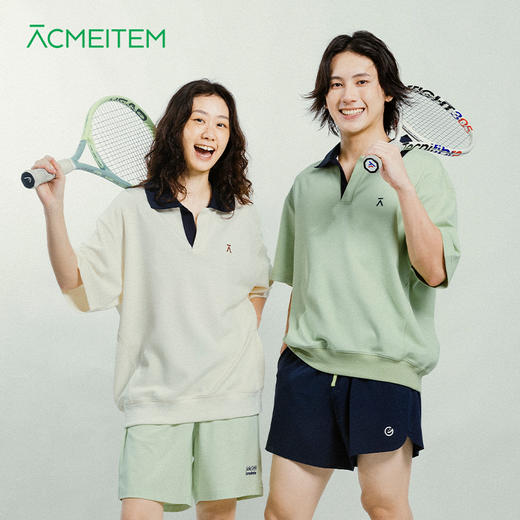 【出游季特惠】ACMEITEM爱棵米 户外情侣短袖polo衫宽松撞色休闲上衣男女GAG3240226C 商品图0