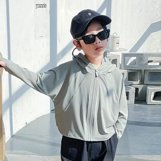 儿童防晒衣新款黑胶帽檐夏季防紫外线upf50+冰丝原纱男女童防晒服 商品图4