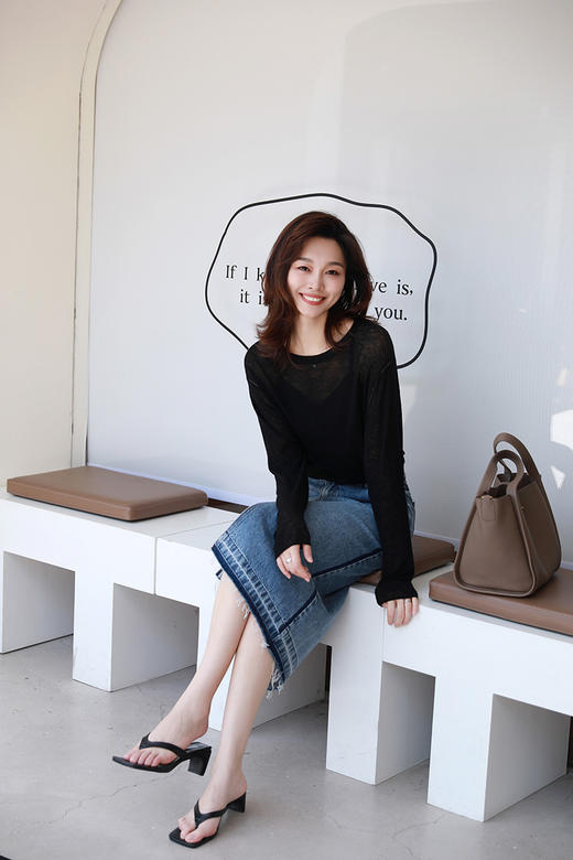 火桐hooton纯色薄款长袖羊毛T（T142） 商品图3