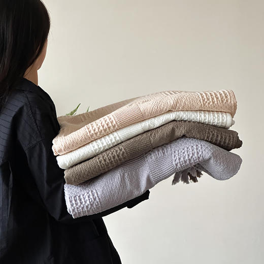 【换季出清】自然醒杜克天丝棉华夫格提花流苏毯轻奢高级感沙发毯子午睡毯盖毯毛巾被空调毯床尾巾MT 商品图13