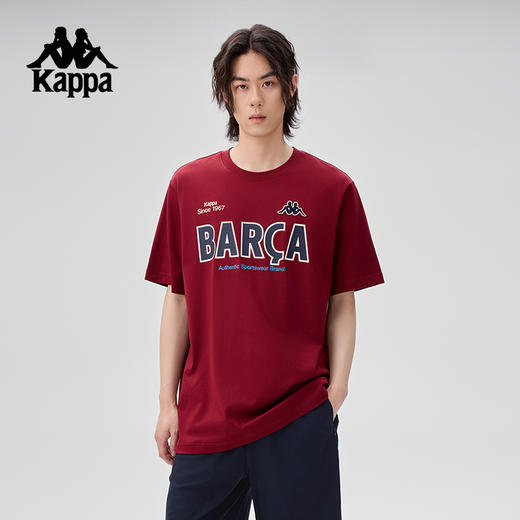 Kappa卡帕背靠背运动短袖男2025夏季新款宽松纯棉t恤休闲半袖上衣K0F32TD08 商品图2