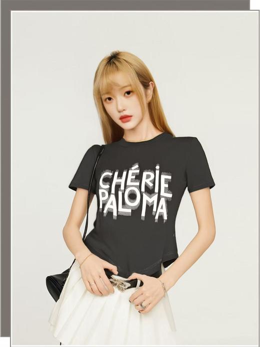 8.3秒杀～设计师品牌-超软字母糯米针织T恤短袖31815 -喜出 商品图3