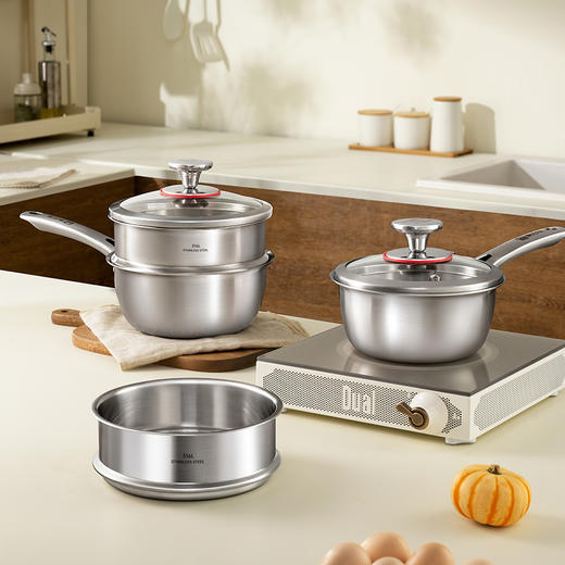 康巴赫316L不锈钢奶锅 无涂层三层钢辅食锅 炉灶通用★ 商品图9