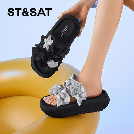 星期六甜心水钻装饰厚底沙滩凉拖SSD2110CZ6 商品图0