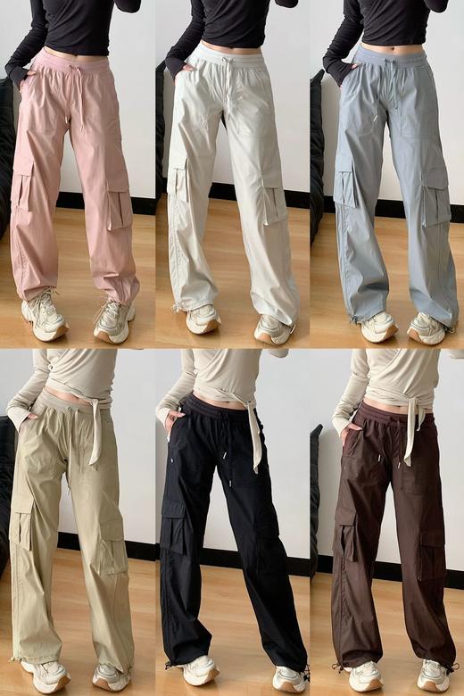 立体版型！显瘦显高!!!【lu家DanceStudio直筒休闲口袋工装神裤】万众瞩目的工装裤来啦～褶皱面料，轻薄透气，夏天穿也不闷，上身很轻！重点显腿长显瘦!!! 商品图0