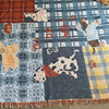 自然醒中古风艺术挂毯沙发毯复古美式田园格子拼接小狗针织毯午睡盖毯野餐布垫MT 商品缩略图10