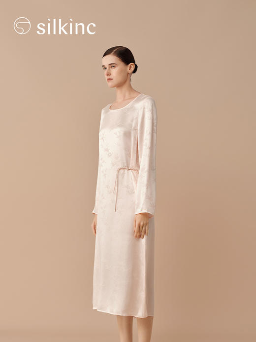 丝所｜24H034A 新中式真丝提花连衣裙［ 粉 ] 商品图4