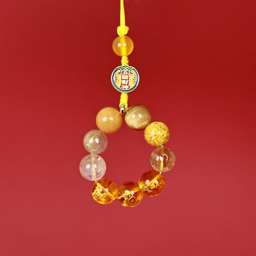 【三和六合❗平衡多宝调节】吉绳记五行三和钥匙链，平衡补缺五路财神，善補缺主乎衡，配饰手机链女玛瑙水晶串珠手机挂件QQ 商品图8