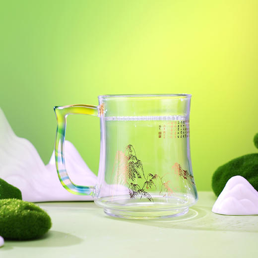 华苑茶荟-观春·绿水青山月牙杯（500ml） 商品图0