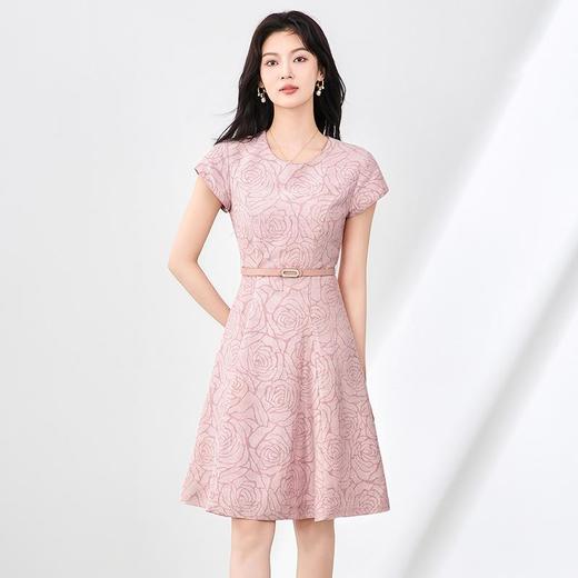 「高货wl」全新升级【铂金会员330/天猫439/差价109】(04101)洛诗琳法式玫瑰提花连衣裙2025夏季气质收腰显瘦A字裙女 商品图0