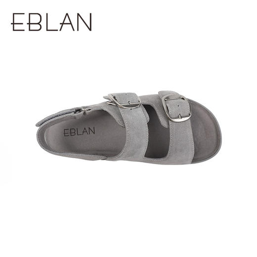 伊伴夏季懒人勃肯牛绒鞋面松弛厚底慵懒感凉鞋B25383308 商品图2