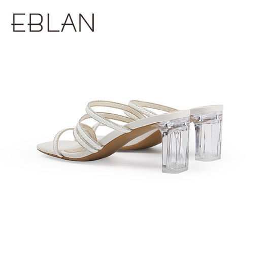 伊伴夏季趣味编织条带鞋面复古设计知性方头凉鞋B25382361 商品图3