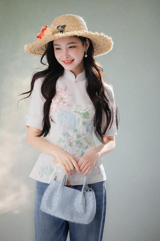 逸红颜明月优选#真丝汉麻显瘦直筒牛仔裤​「冰淇淋」丝麻共生·夏日降温，清新细腻垂坠感 商品图12