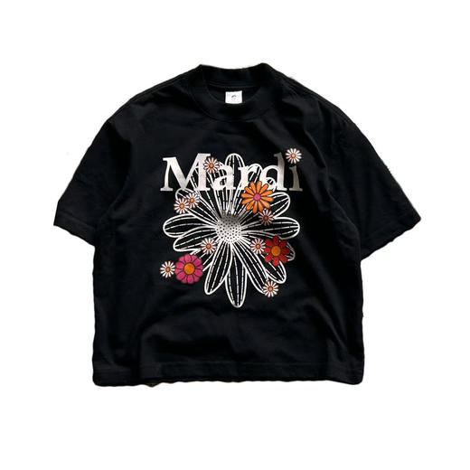 2025夏季亲子装MD印花同学！小雏菊腊肠狗休闲圆领纯棉宽大oversize短袖！ 商品图2