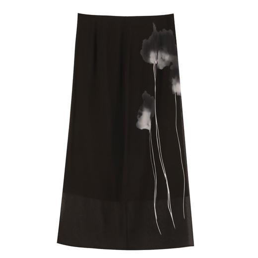 玳莎真丝乔其印花半裙显瘦国风优雅气质长款裙子2025年夏季新款  FB34307 商品图4