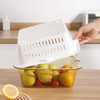 【沥水篮】美丽雅洗水果盆厨房淘菜滤水双层可堆叠漏盆大号（颜色随机） 商品缩略图1