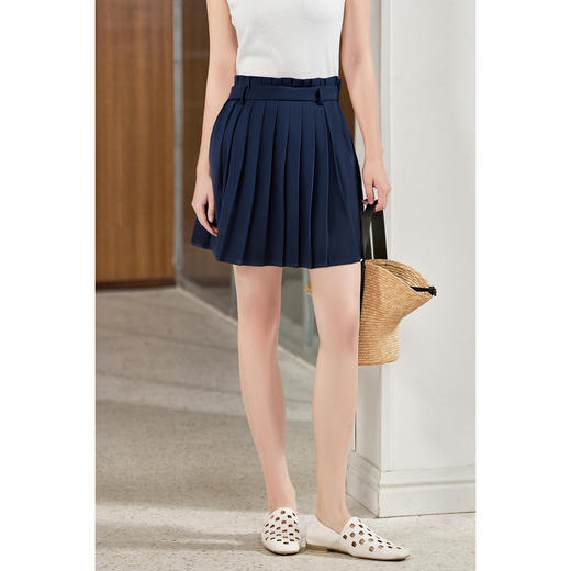 剩S/M/L/XL 气质百褶裙 2025夏季时尚高腰A字裙显瘦百搭半裙2645 商品图3