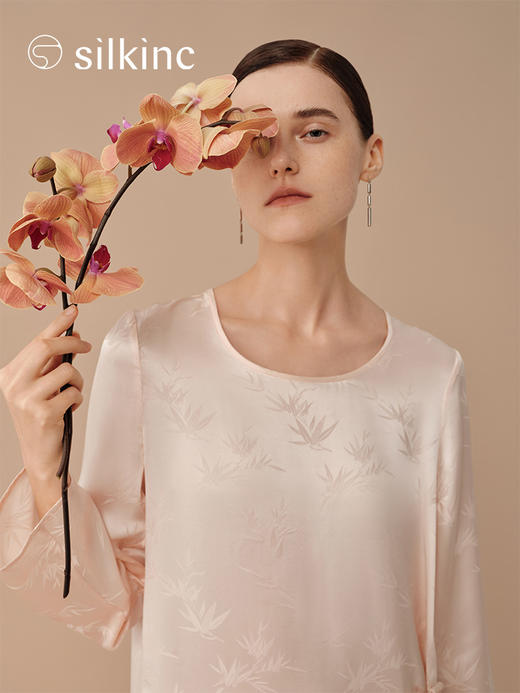 丝所｜24H034A 新中式真丝提花连衣裙［ 粉 ] 商品图3