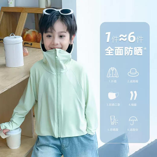 儿童防晒衣新款黑胶帽檐夏季防紫外线upf50+冰丝原纱男女童防晒服 商品图2