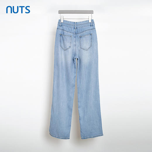 NUTS夏季新品浅色时尚宽松显瘦气质水洗牛仔长裤428112425 商品图1